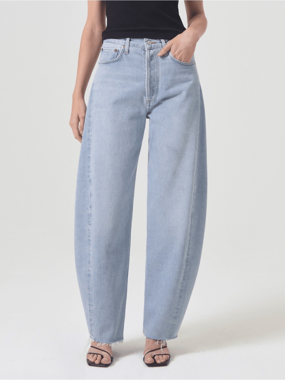AGOLDE Luna Pieced High Rise Barrel Jeans Light Wash 26